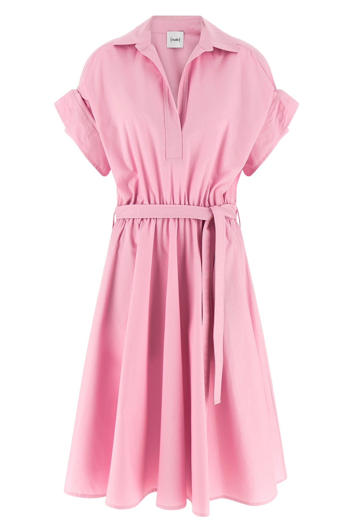Nude Cotton Poplin Midi Dress