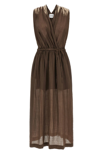 long linen blend dress