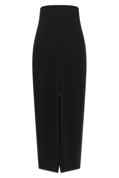 iphora long skirt in japanese wool gabardine
