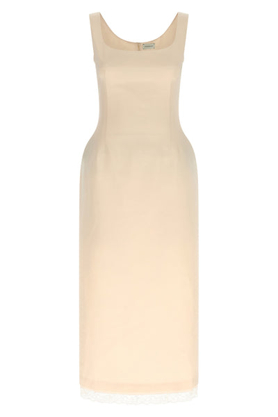 the magda butrym 19 midi dress defines an hourglass silhouette through impecca