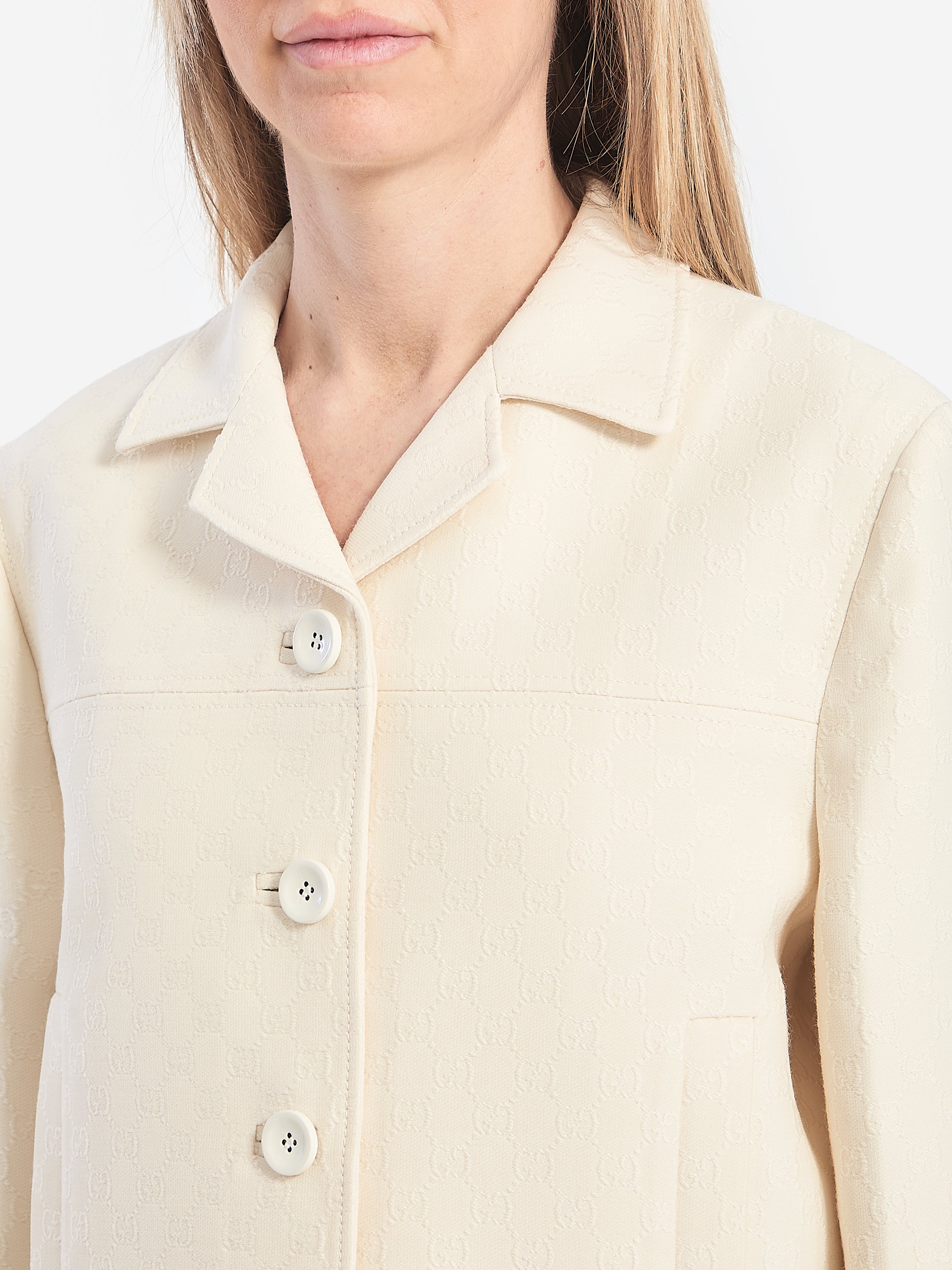 GUCCI 40 gg jacquard cropped jacket