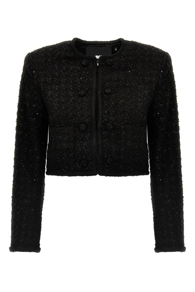 cropped bolero-style blazer made of bouclé fabric