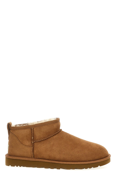 m classic ultra mini ankle boots in reverse sheepskin and suede