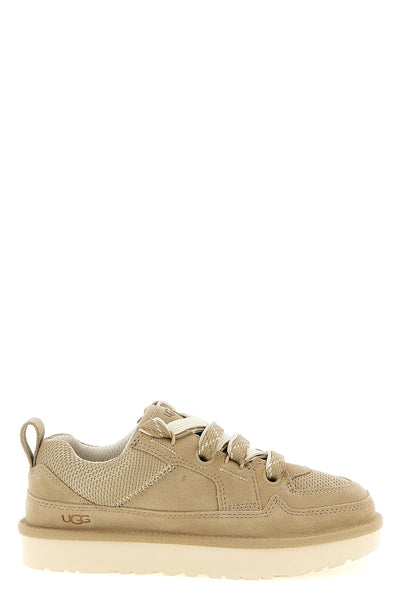 lo lowmel suede and woven canvas sneakers