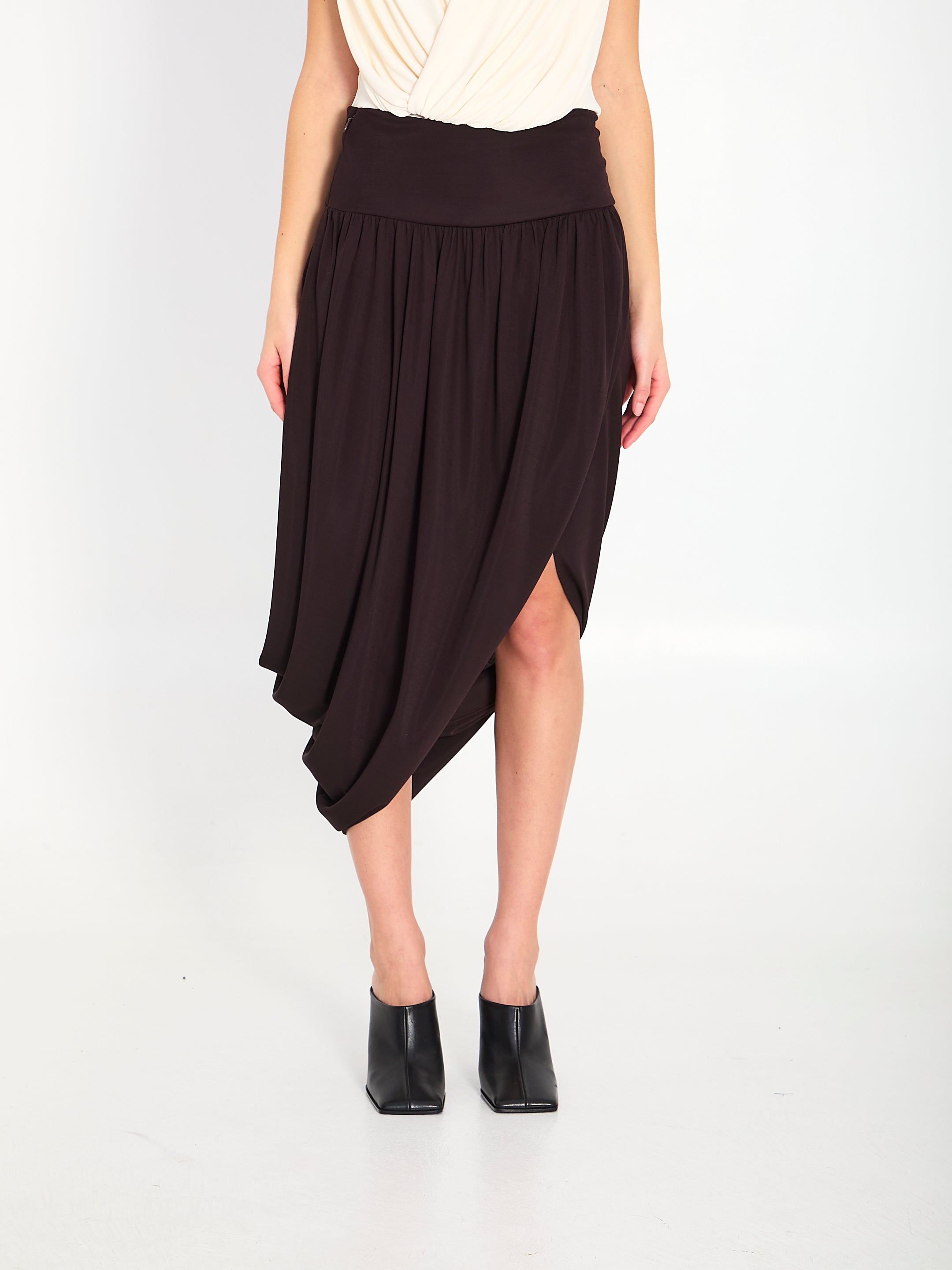 ALAIA 36 twisted midi skirt