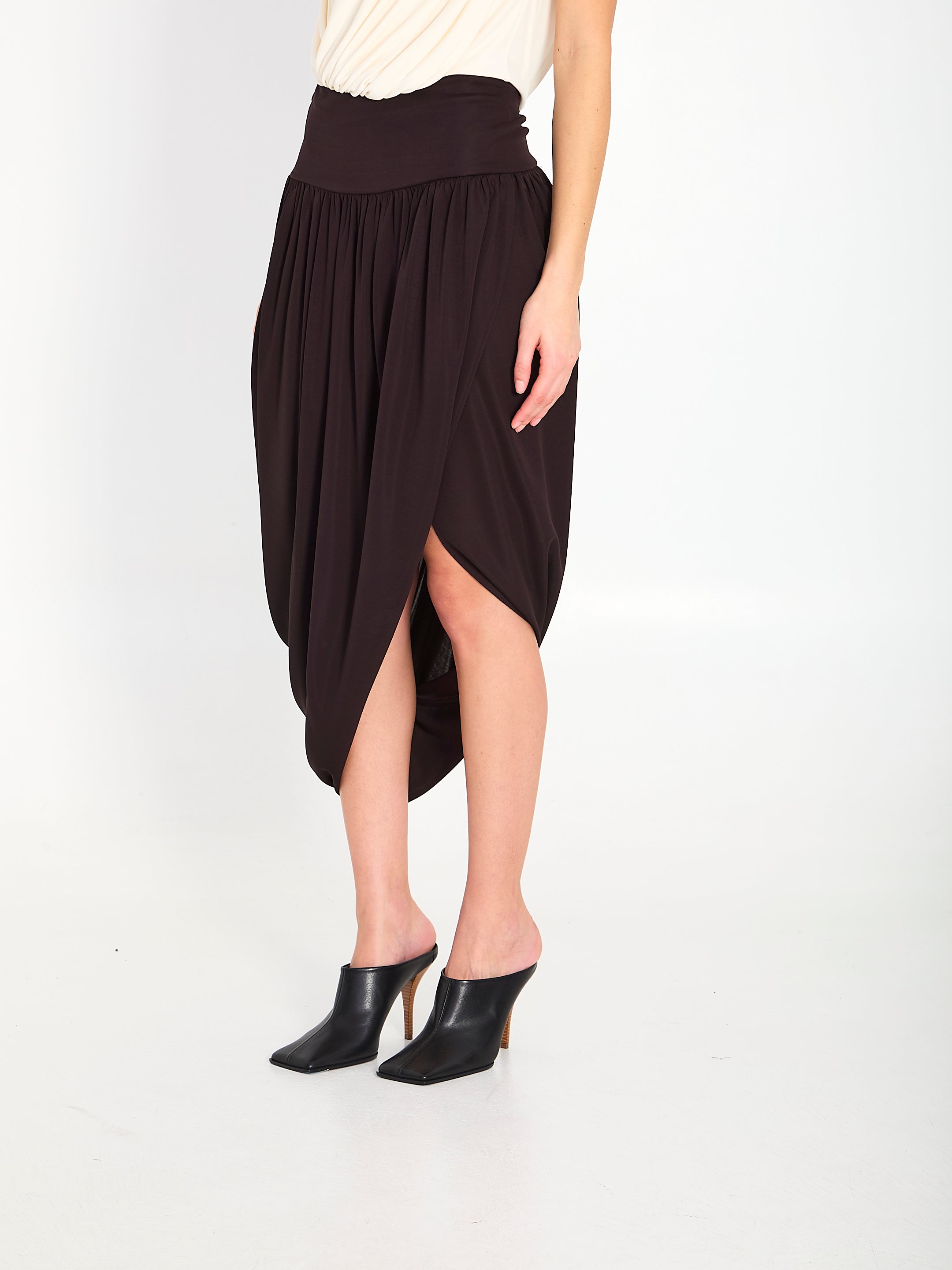 ALAIA 36 twisted midi skirt