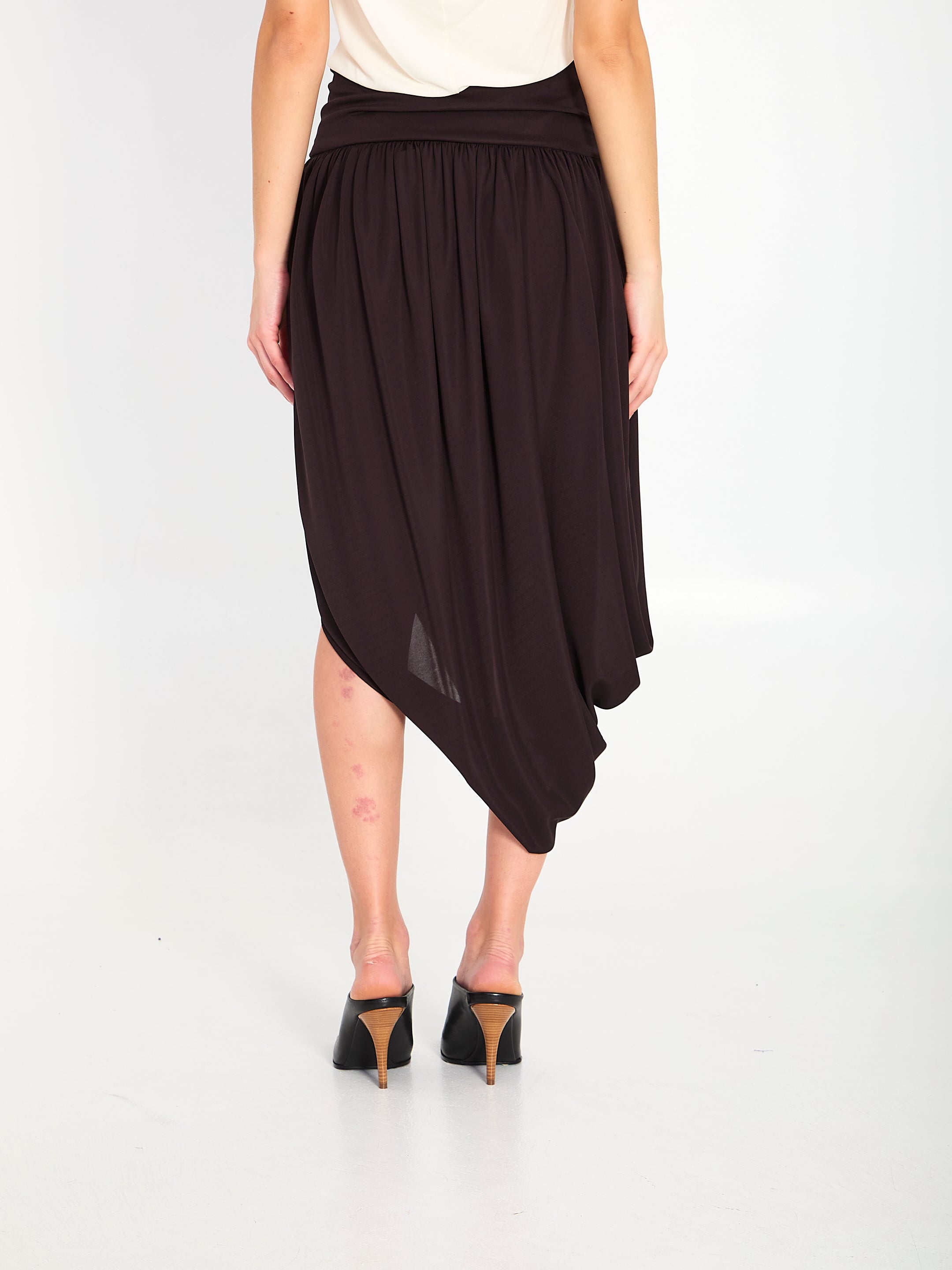 ALAIA 36 twisted midi skirt