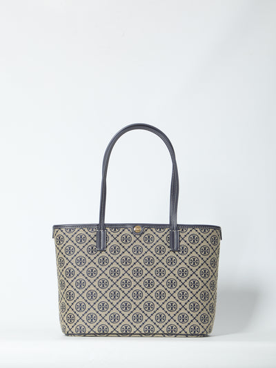 t monogram tote bag small