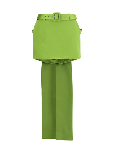 satin bow mini skirt