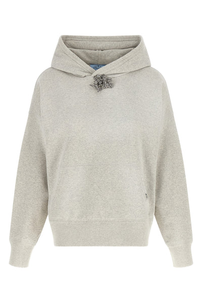 the prada pure cotton hoodie redefines the codes of sportswear through sophistic