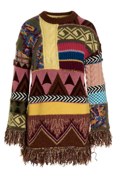 virginia multicolor multifantasia knit minidress