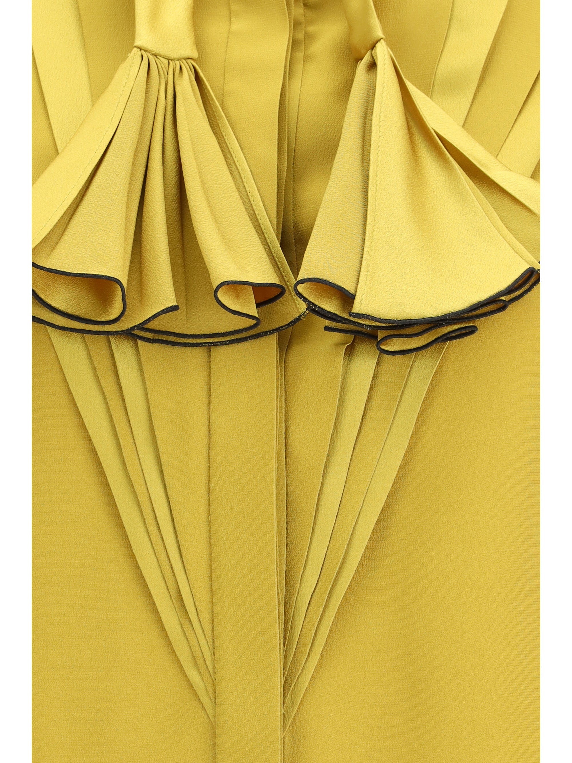VALENTINO 44 silk ruffle pleated blouse