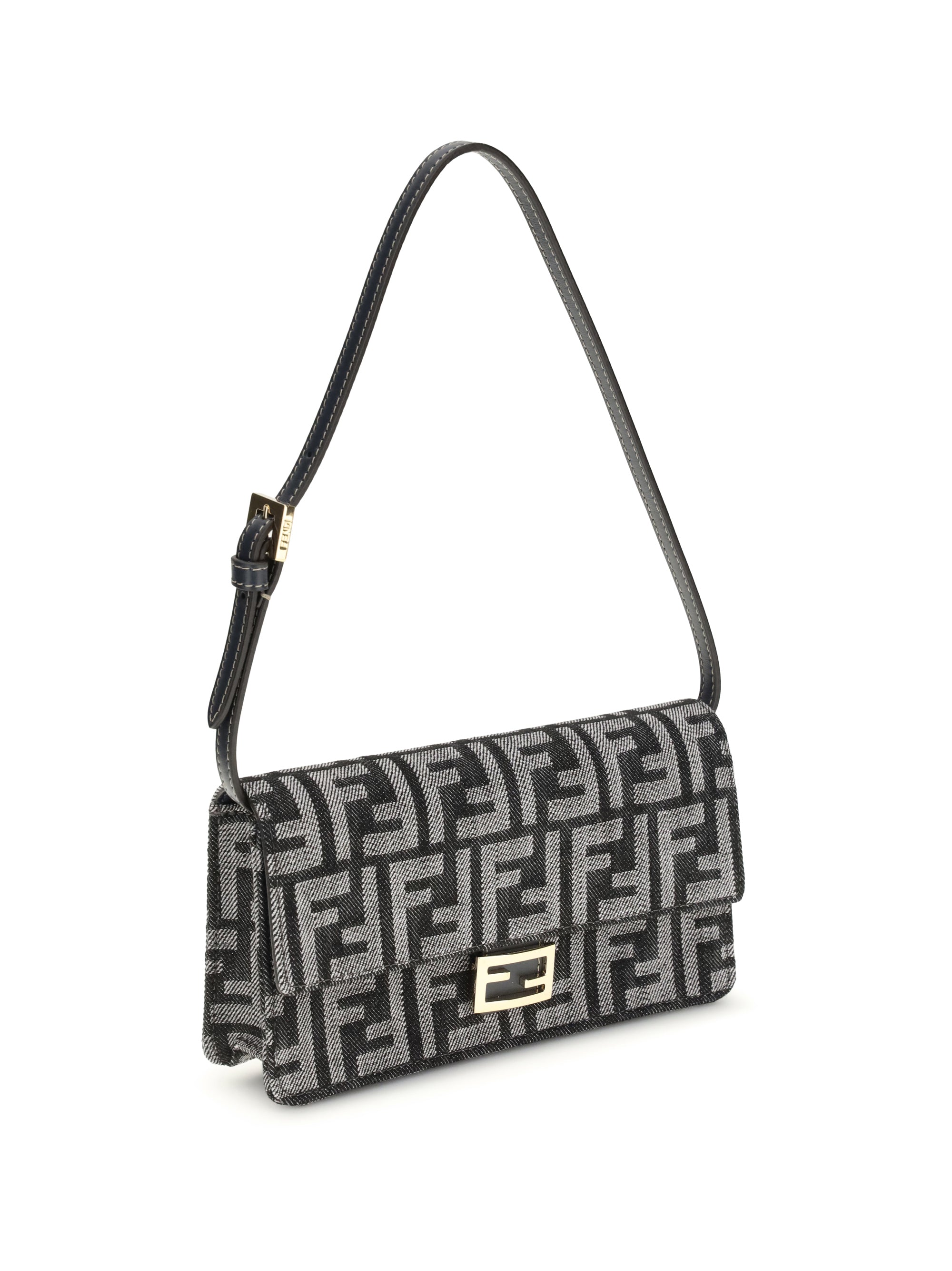 FENDI OS ff denim clutch bag