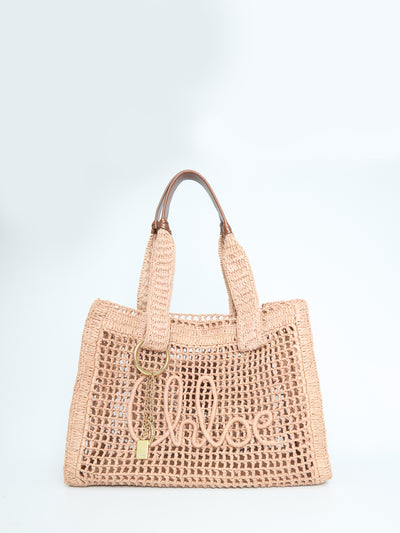 east-west summer banana raffia tote bag