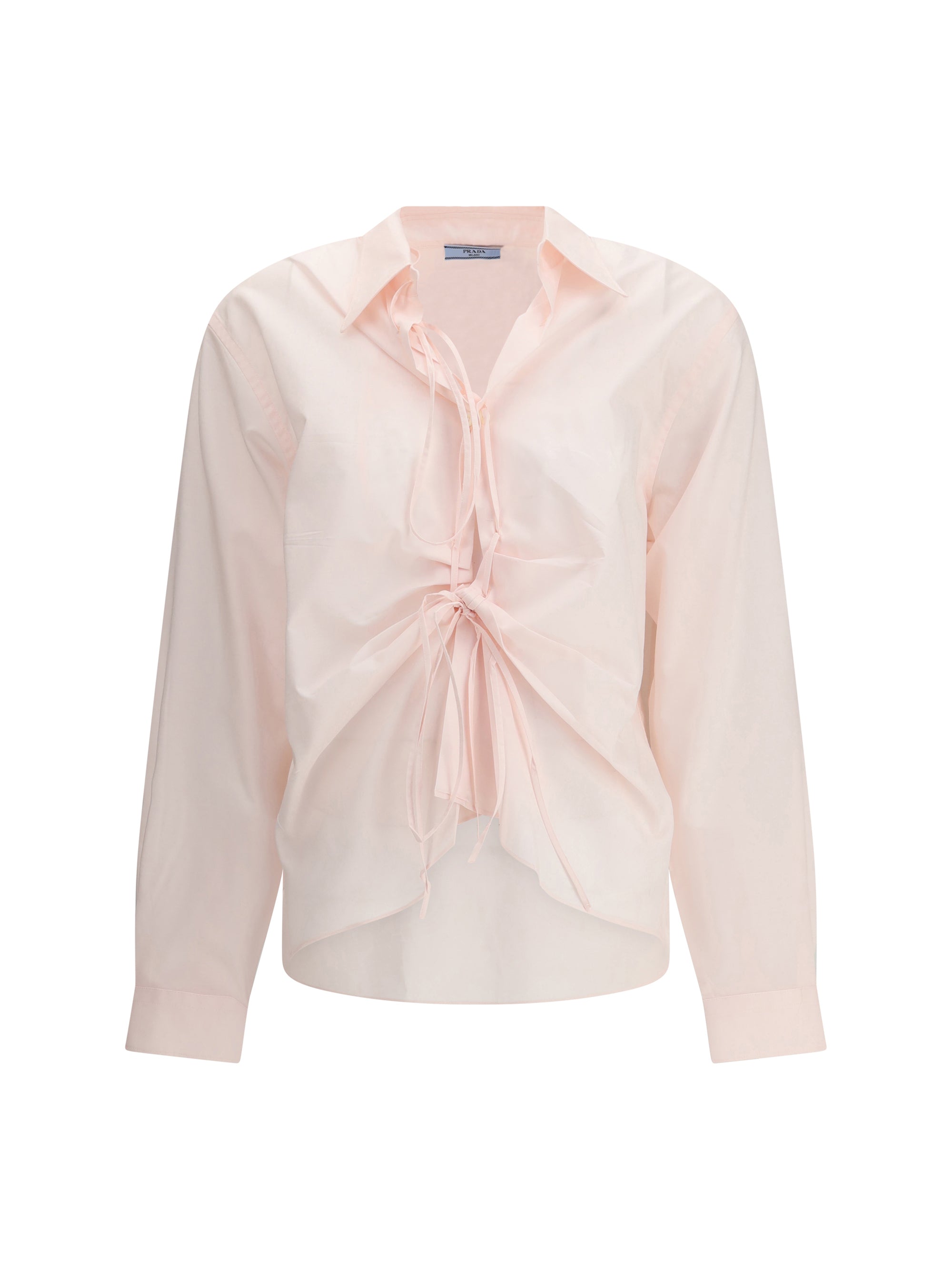 PRADA 38 shirt in cotton with a ribbon detail