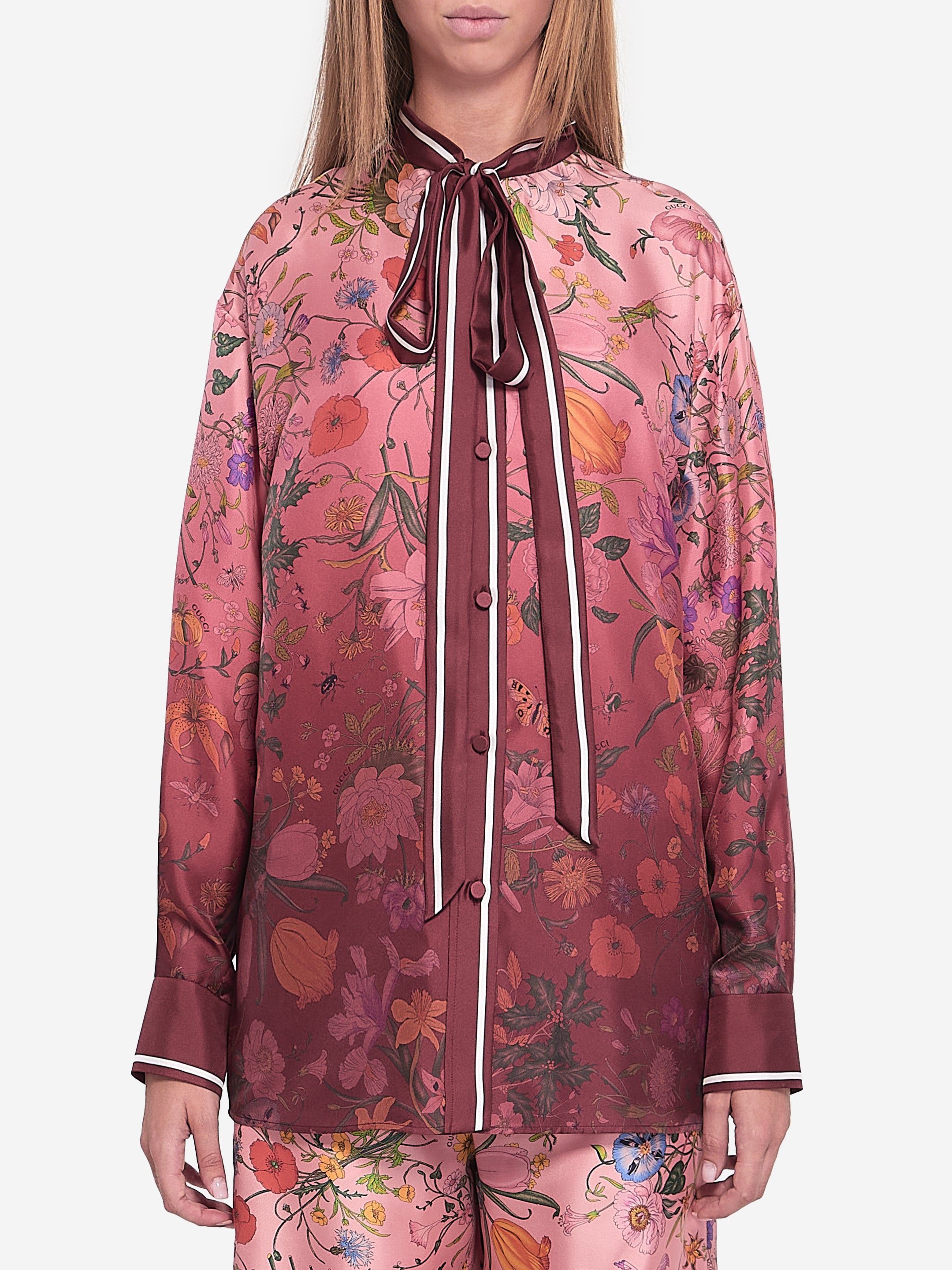 GUCCI 40 printed silk shirt