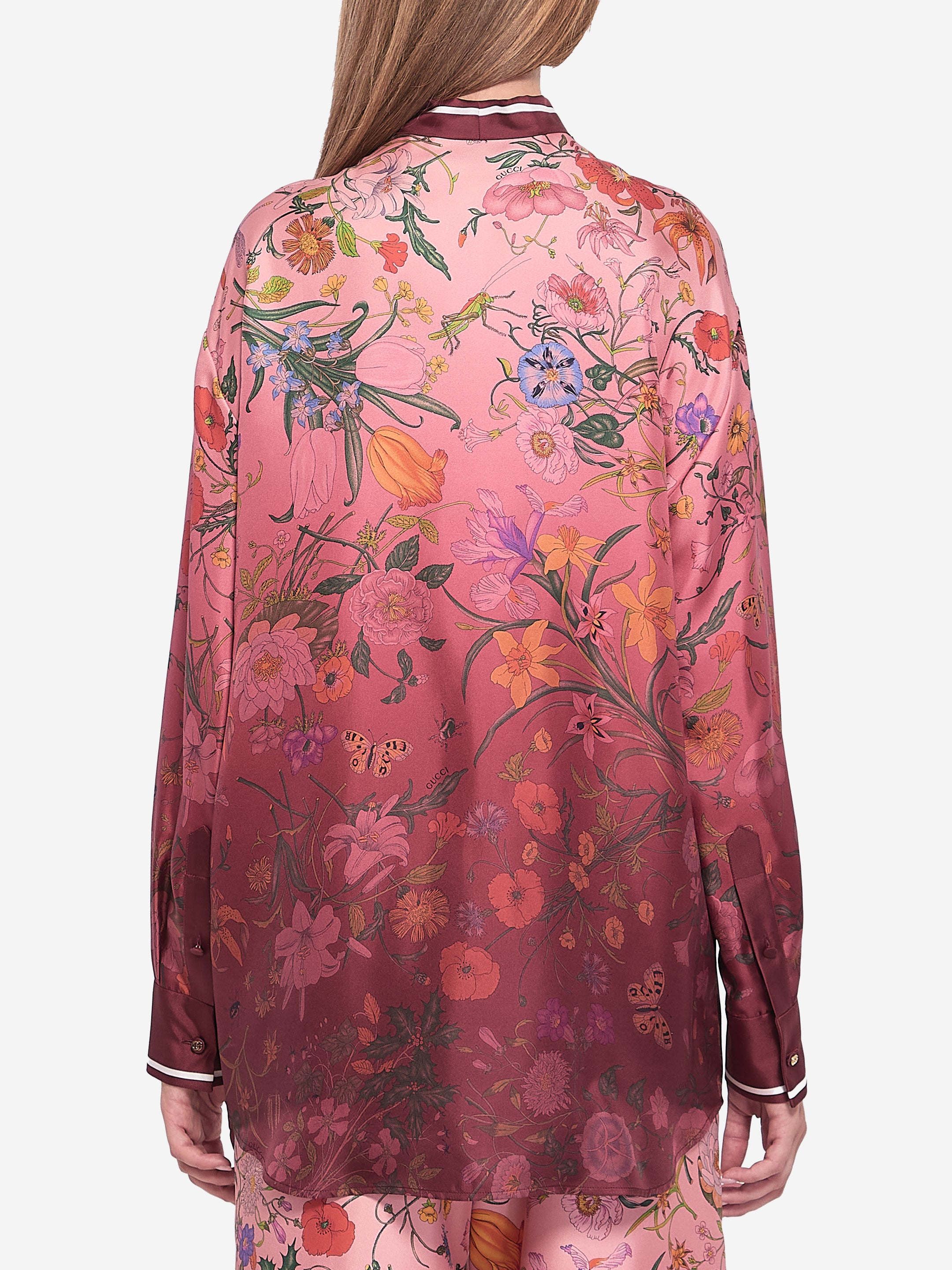 GUCCI 40 printed silk shirt
