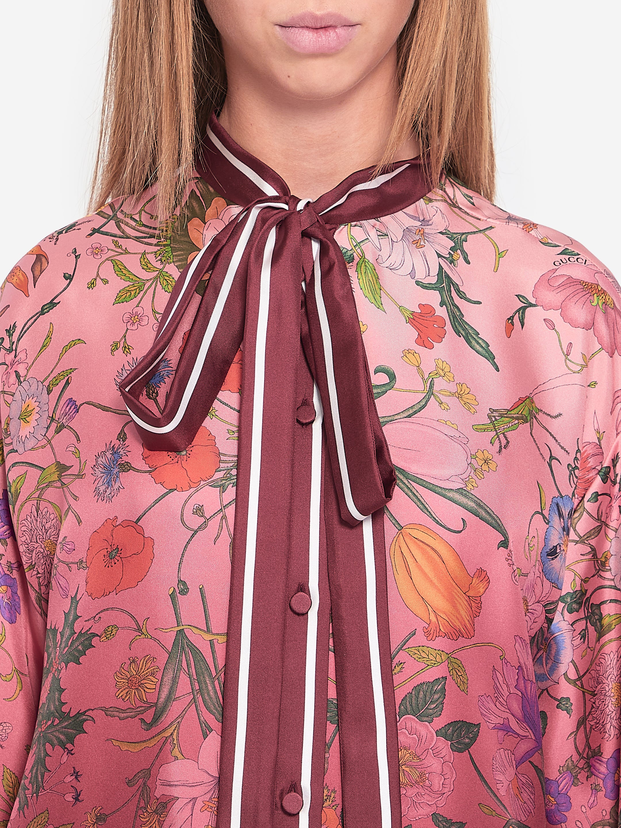 GUCCI 40 printed silk shirt