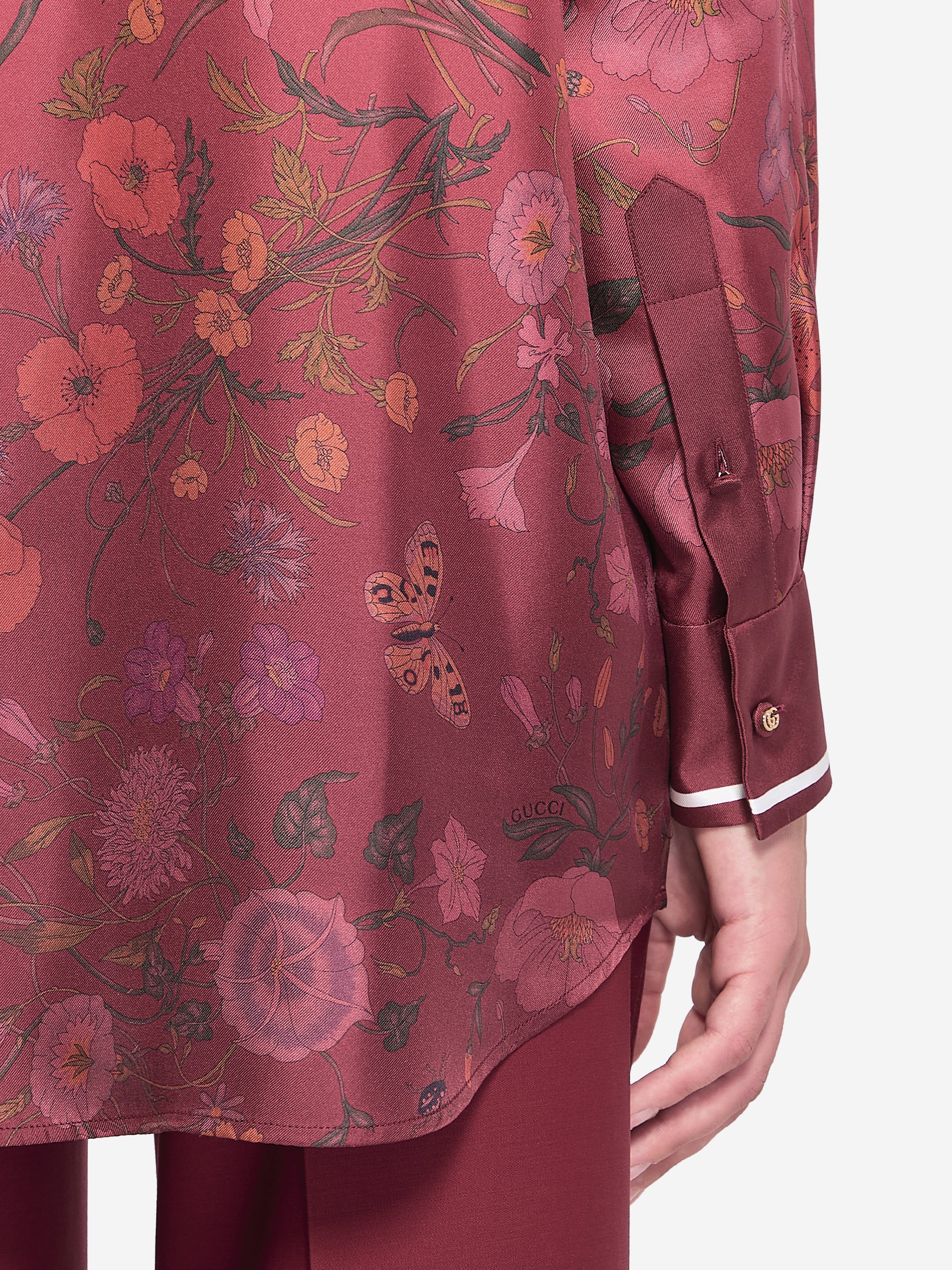 GUCCI 40 printed silk shirt