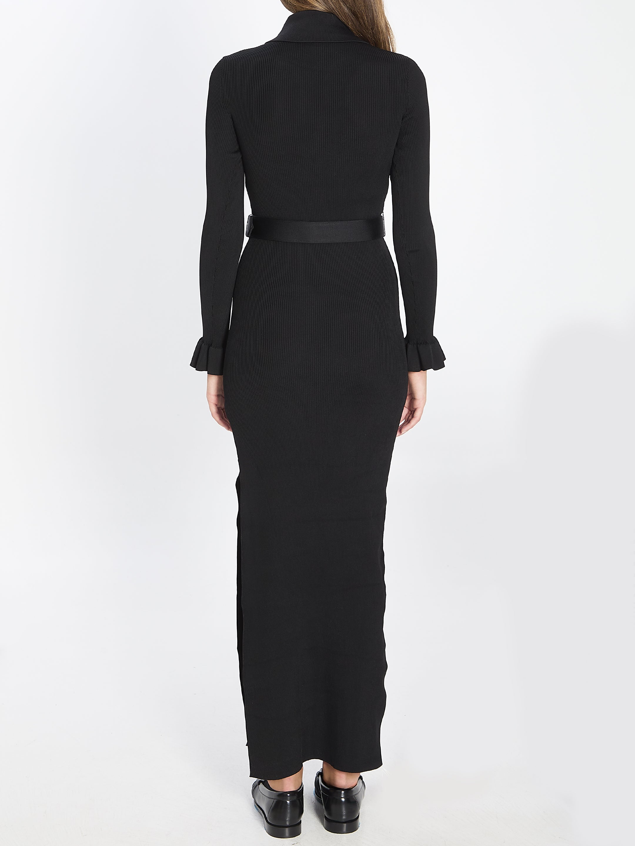 SELF PORTRAIT M ribbed maxi dress