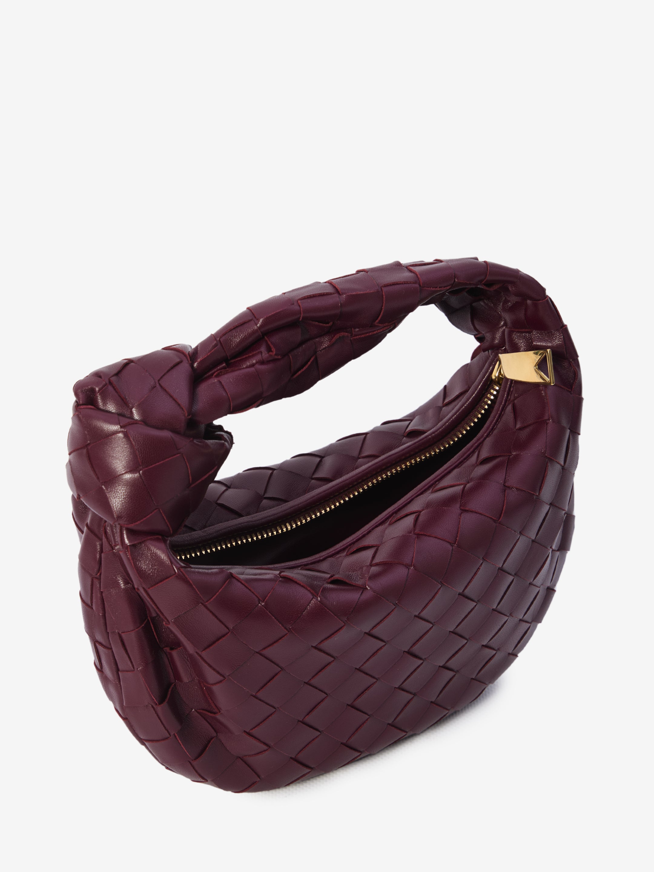 BOTTEGA VENETA OS burgundy mini jodie bag