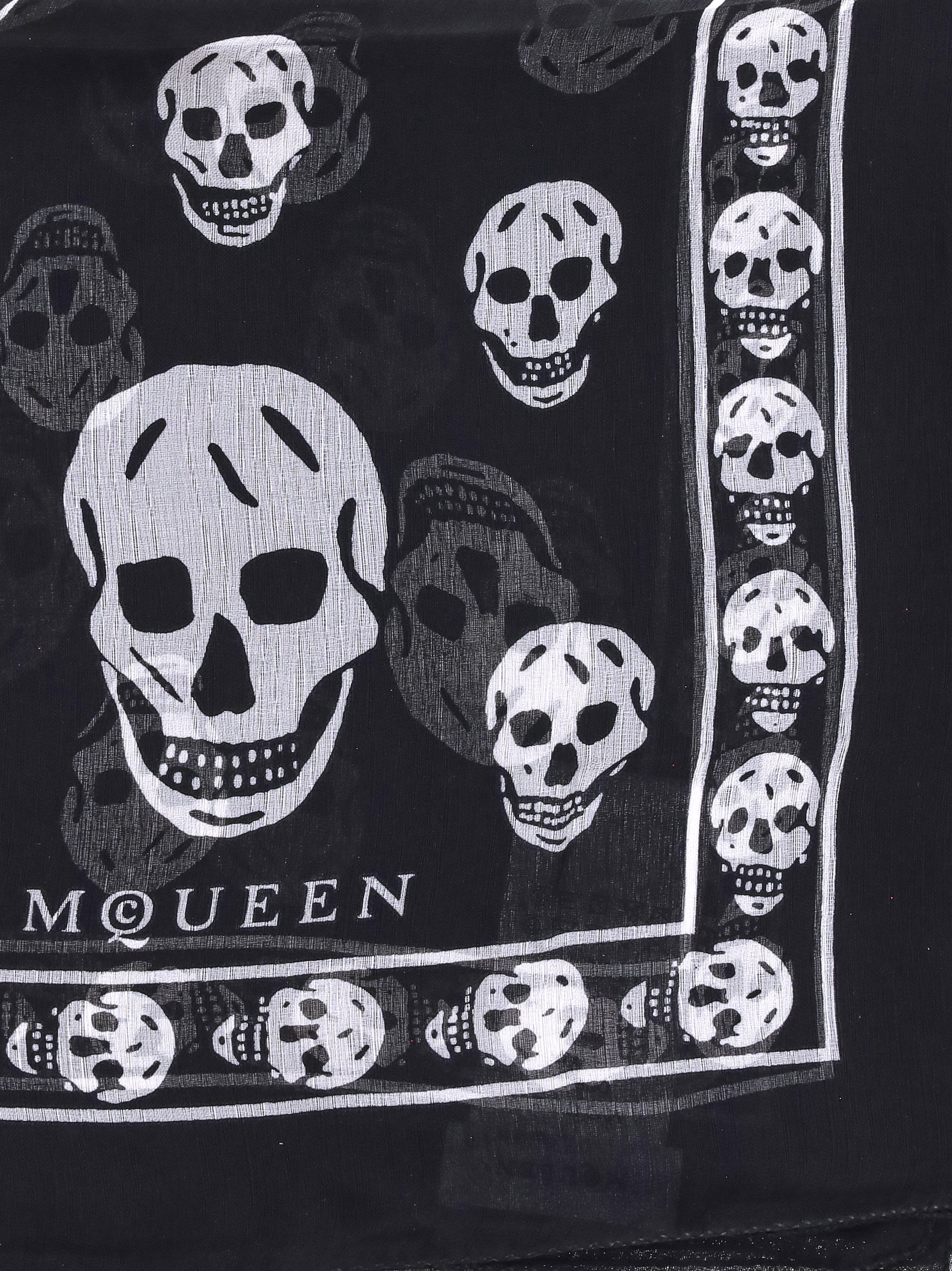 ALEXANDER MCQUEEN OS silk skull scarf