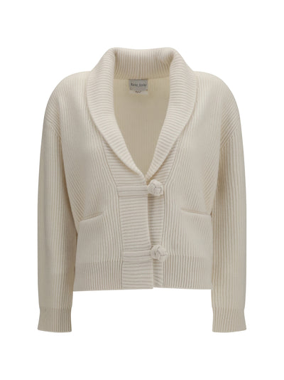 wool and cashmere english rib cardigan
