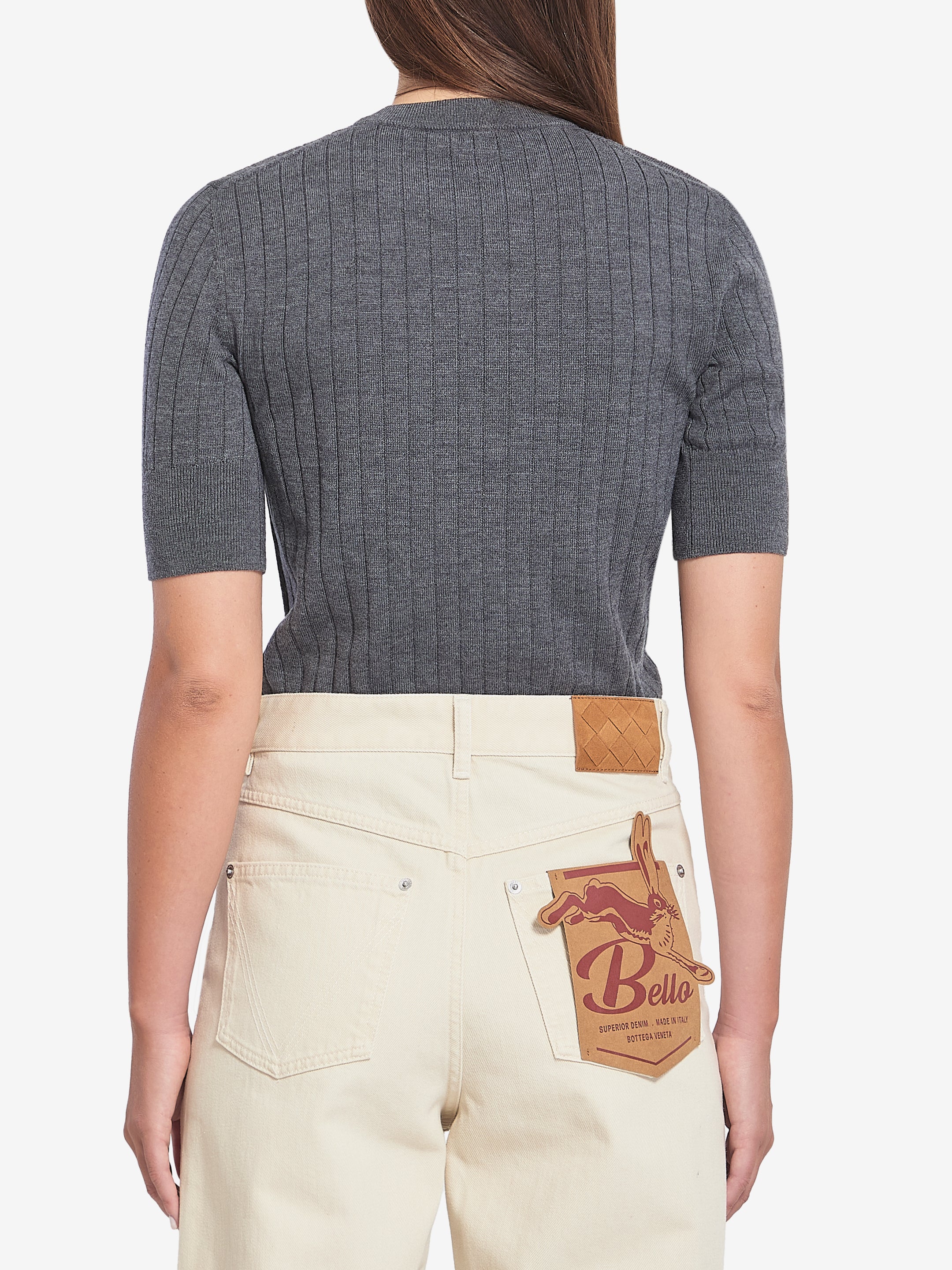 BOTTEGA VENETA M ribbed knit cropped top