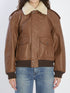 SAINT LAURENT 36 bomber jacket in hammered leather and shearling