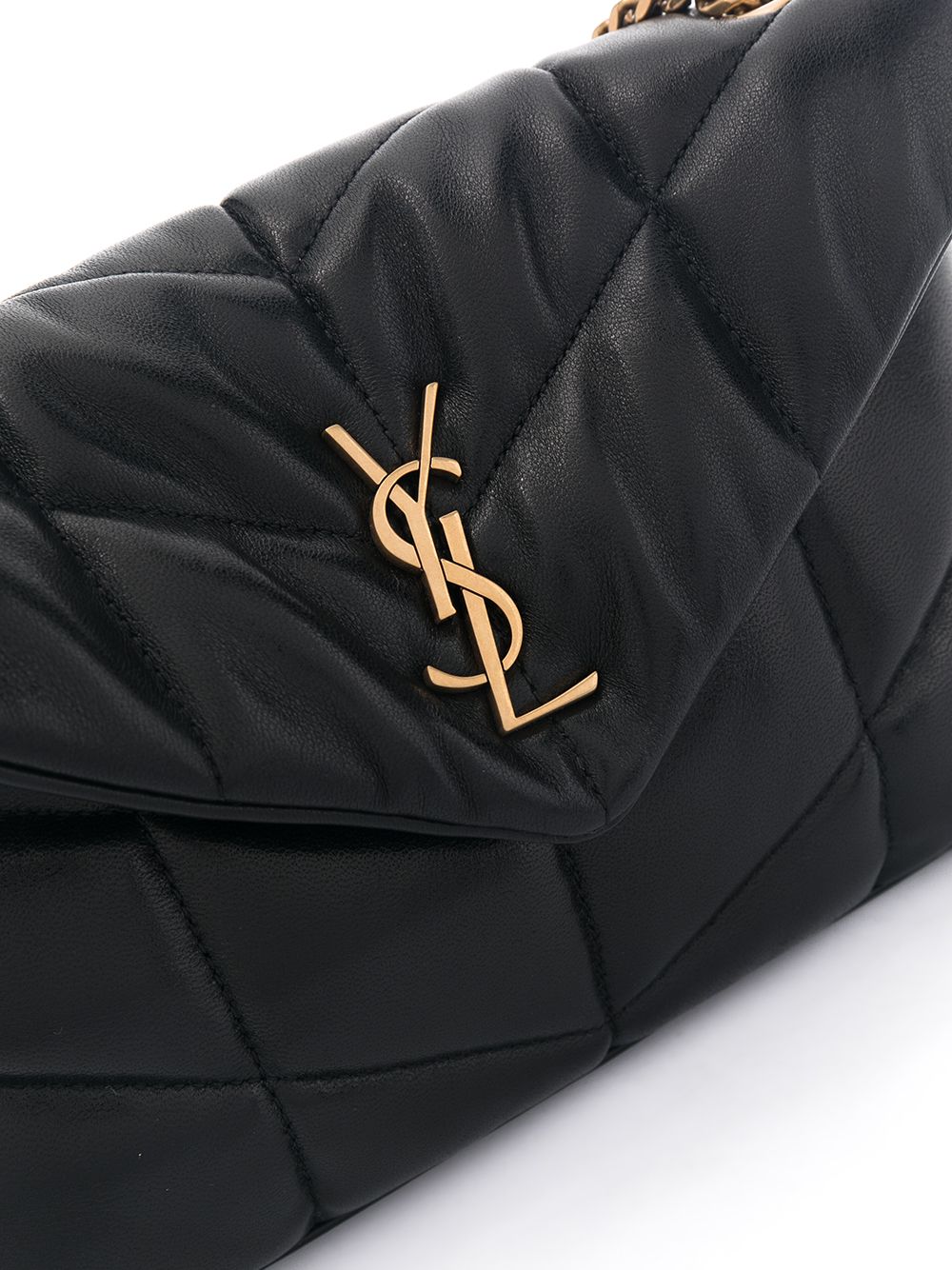 Loulou Toy Puffer Black Leather Shoulder Bag