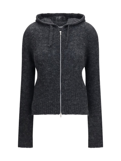 alpaca-blend zip-up hoodie