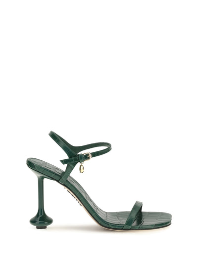 toy crocodile-embossed leather sandals