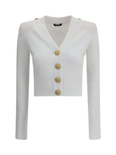 BALMAIN 36 ribbed and braided cardigan