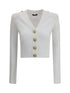 BALMAIN 36 ribbed and braided cardigan