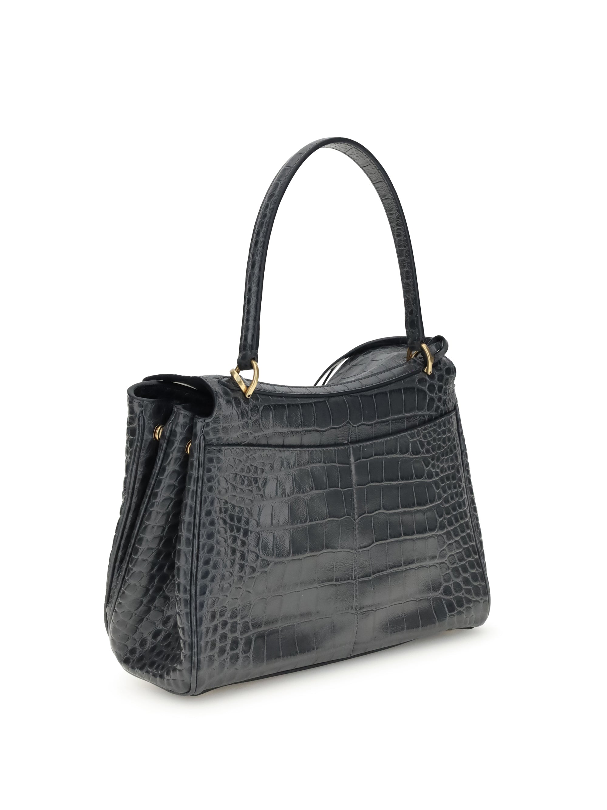 BALENCIAGA OS rodeo shoulder bag in crocodile-print leather