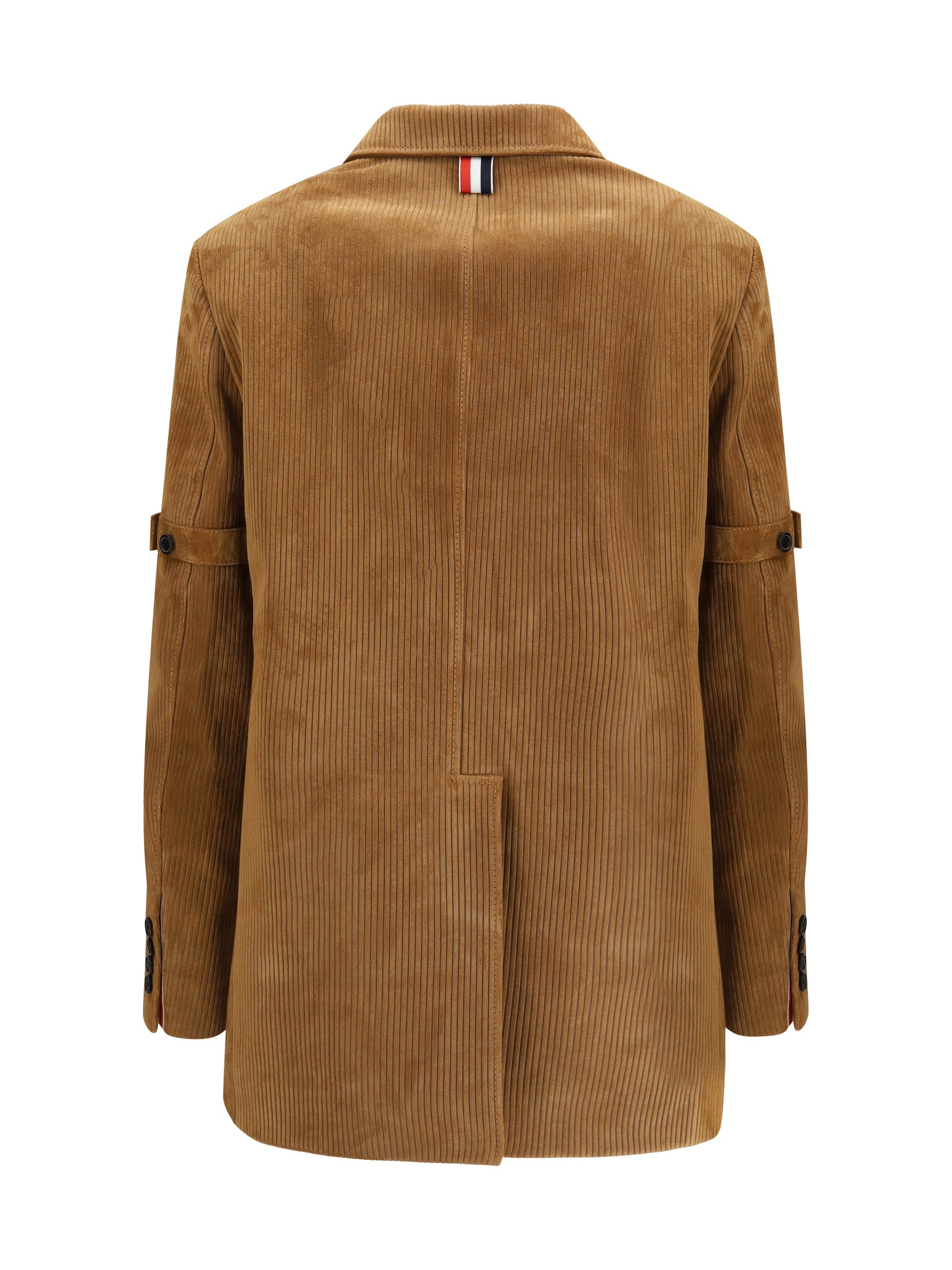 THOM BROWNE 40 ribbed suede jacket