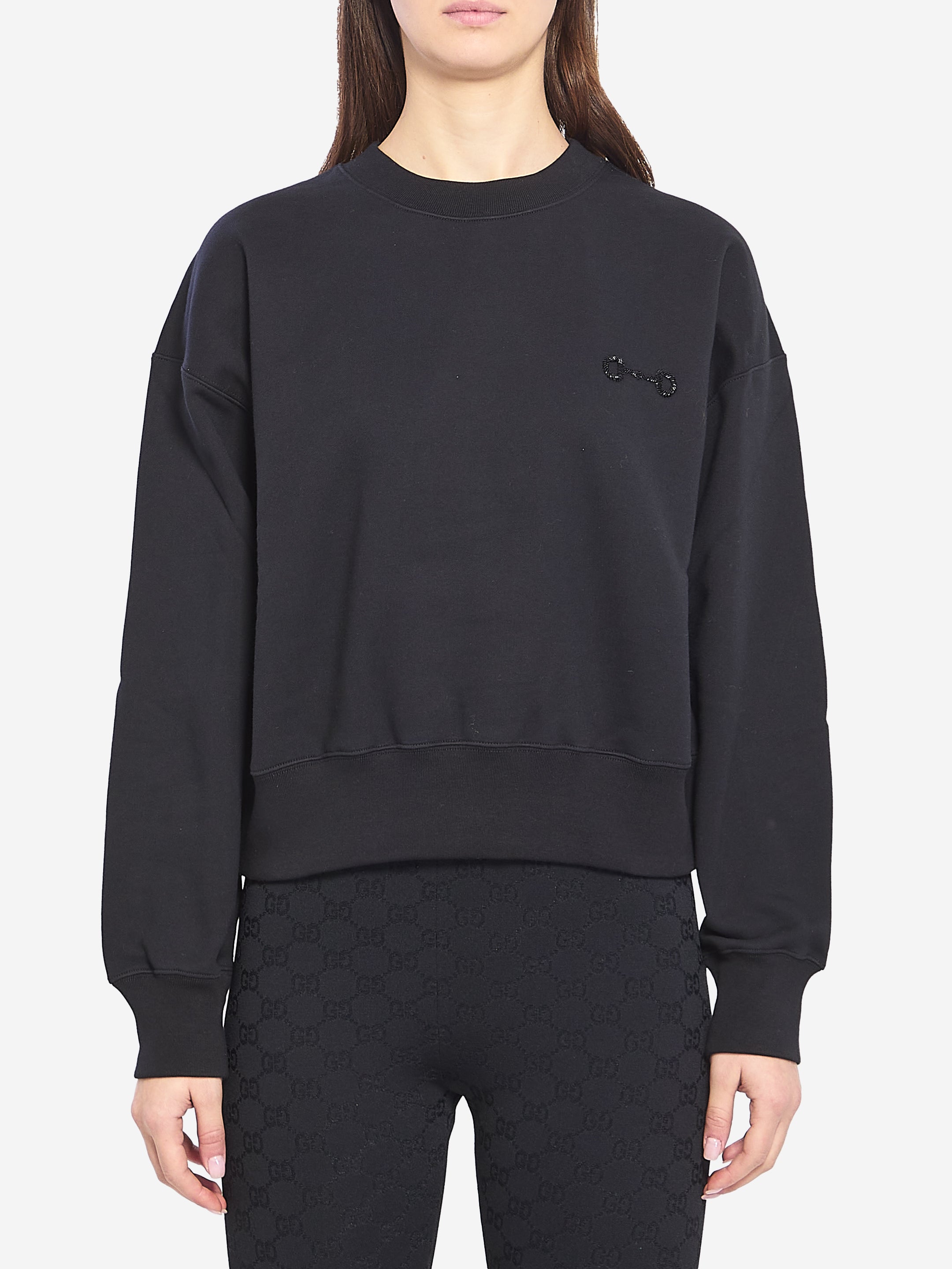 GUCCI S cotton jersey sweatshirt with embroidery