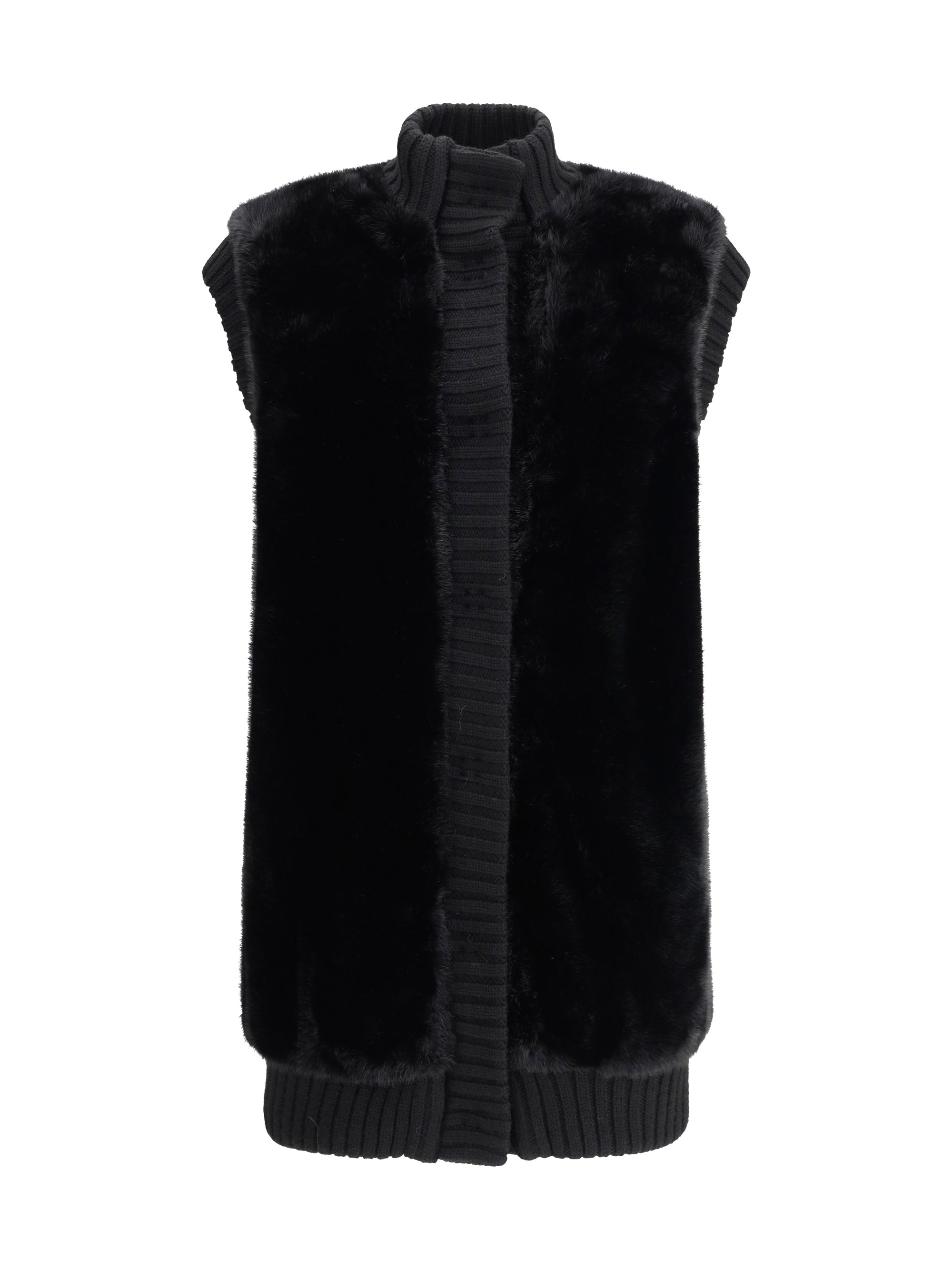 PINKO M long vest in faux fur
