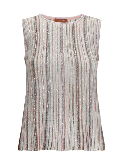sleeveless ribbed sequin top