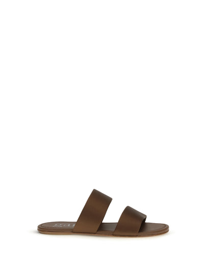 double-band satin sandals