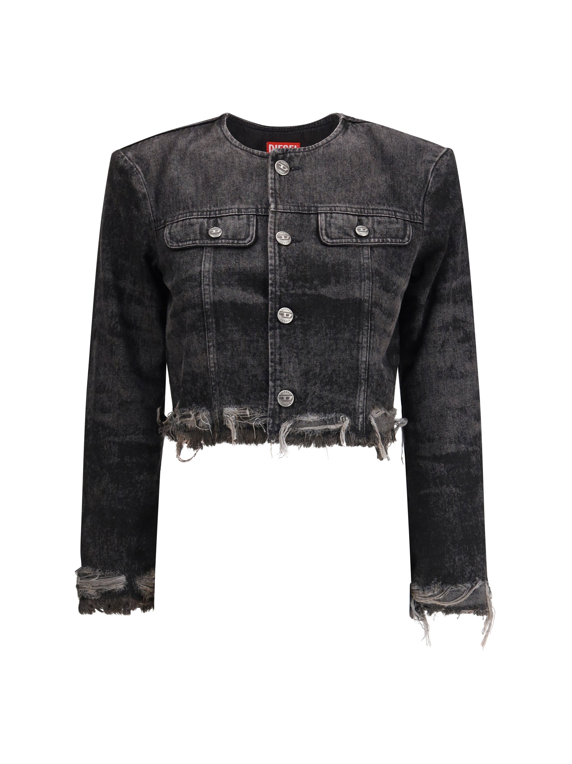 DIESEL M laser-engraved cotton-hemp denim jacket