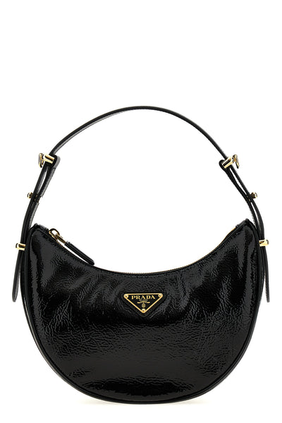 prada arqué naplak patent leather shoulder bag