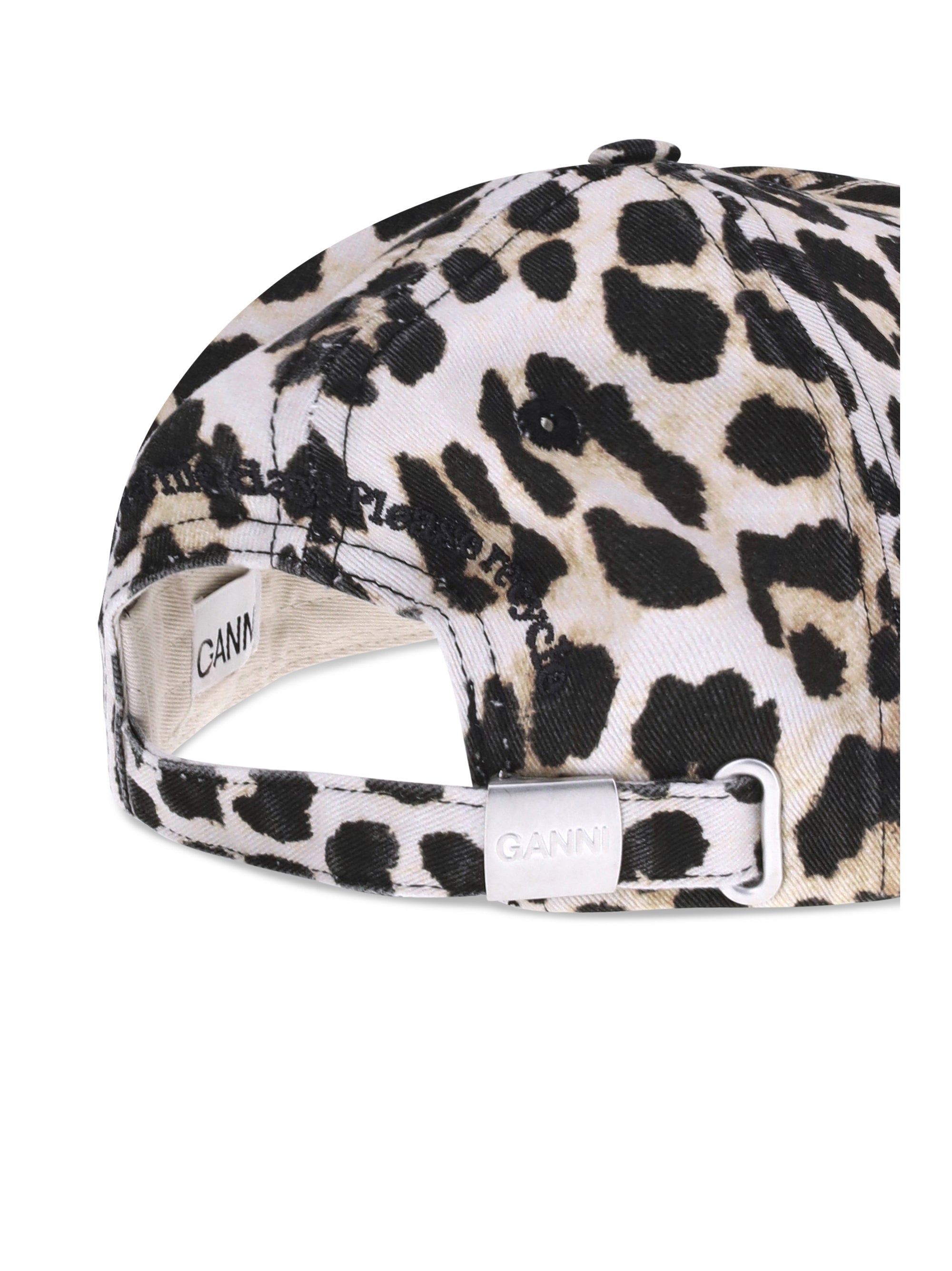 GANNI OS leopard baseball hat