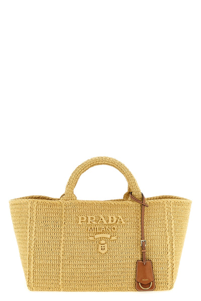 crochet raffia-effect fabric shopping bag