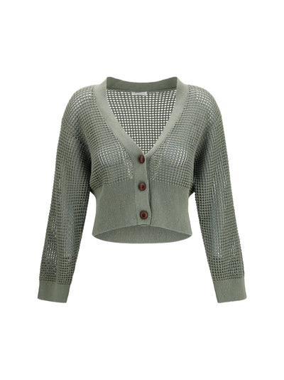 sequined mesh cardigan