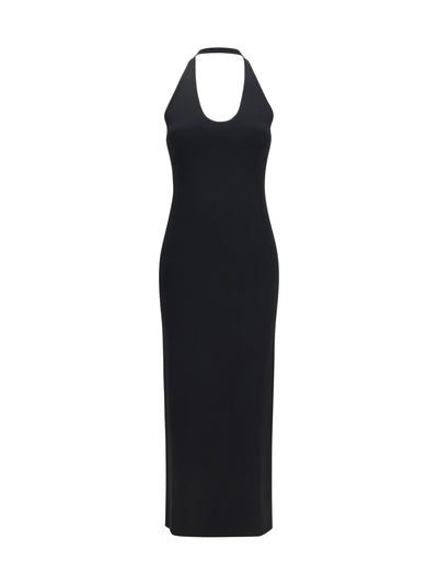 halter-neck knit dress