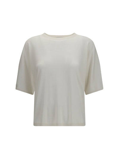 short-sleeve cashmere and silk sweater