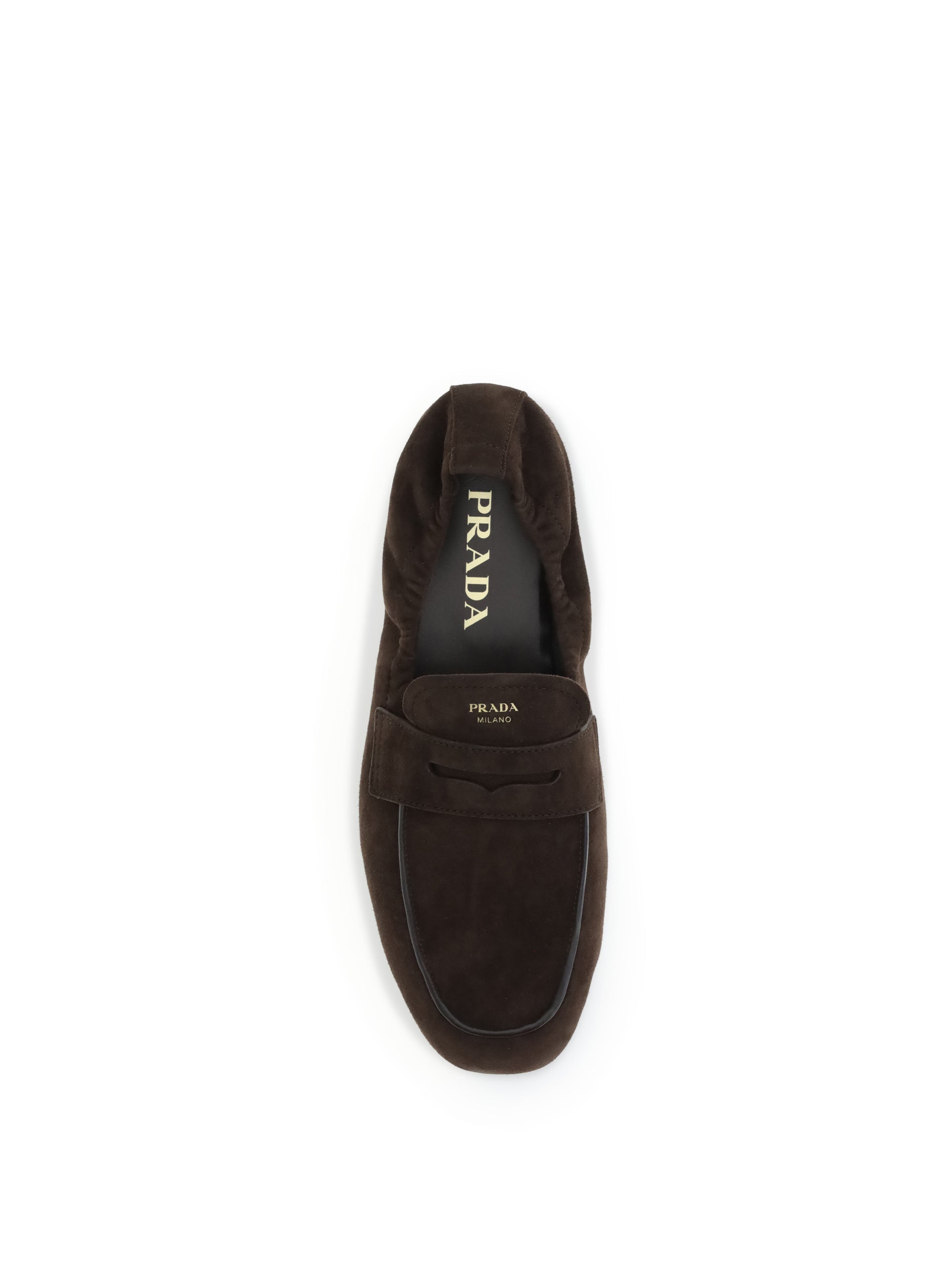 PRADA 40 suede shuffle loafers