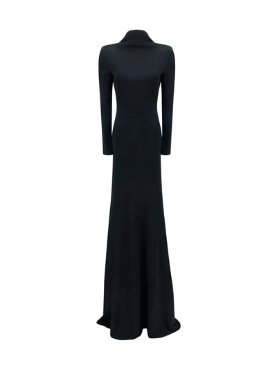 long evening dress with long sleeves