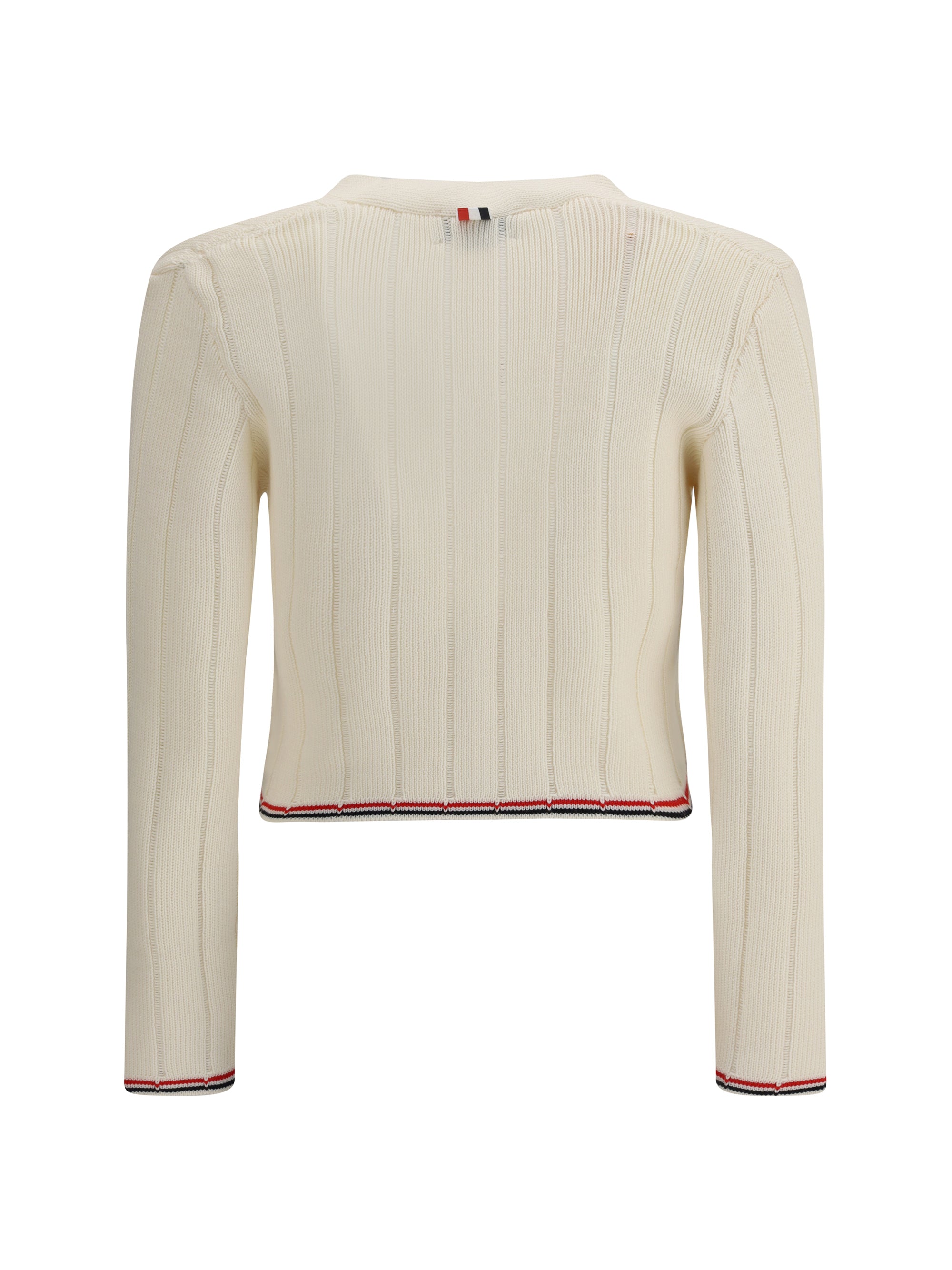 THOM BROWNE 38 ladder full needle rib stitch v neck car